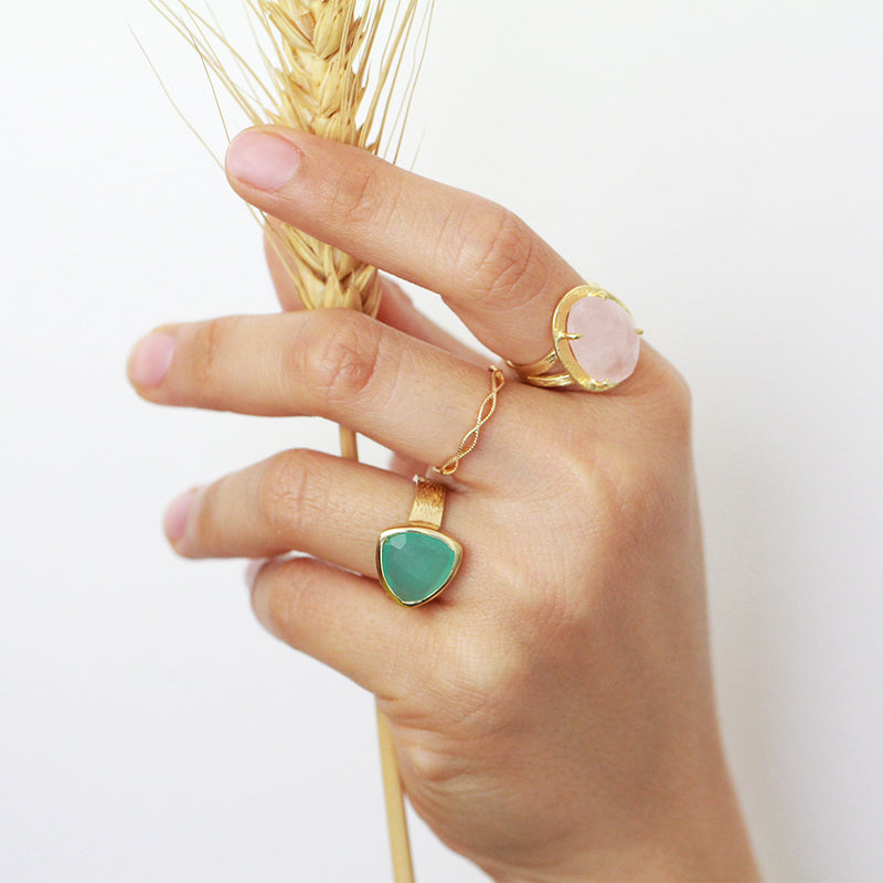 Sully semi-precious 2 micron gold ring