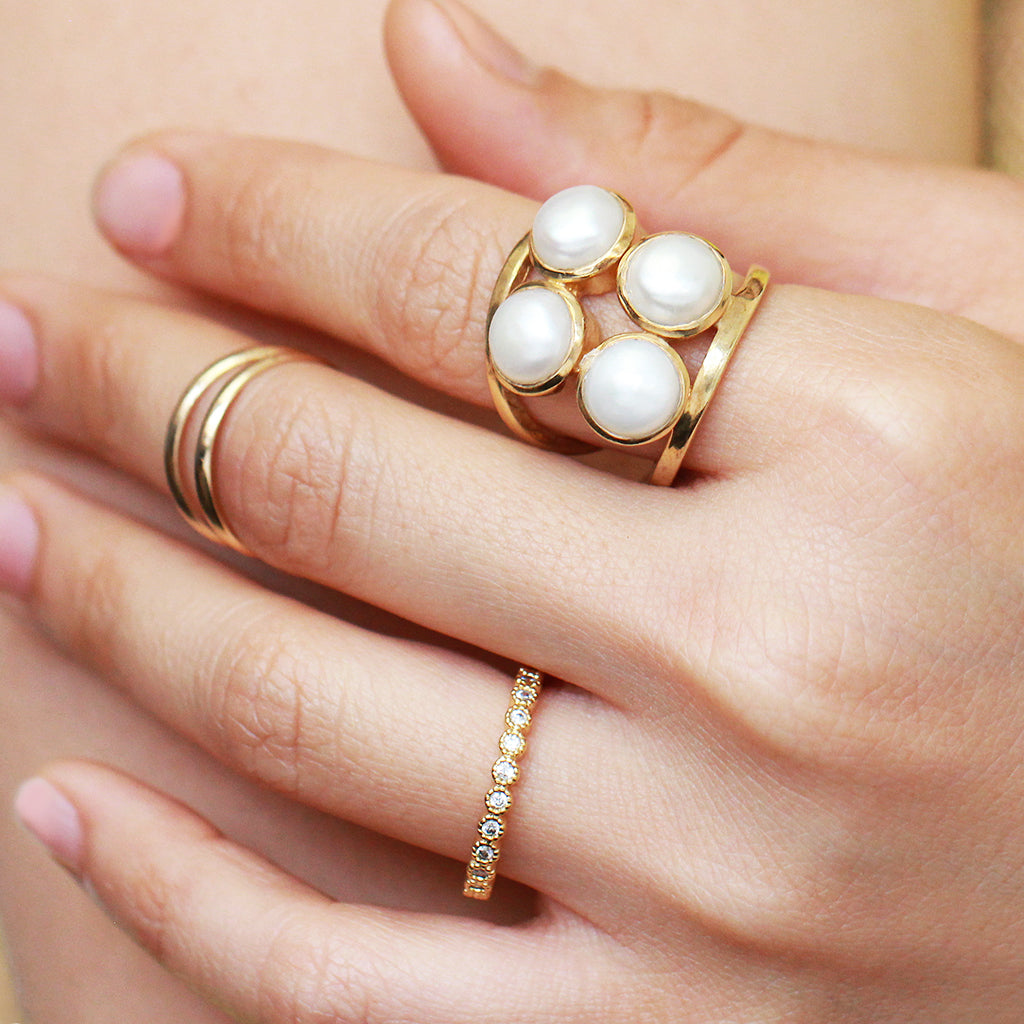 Edison 2 micron gold semi-precious ring | MEZI