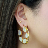 Irja semi precious gold earrings