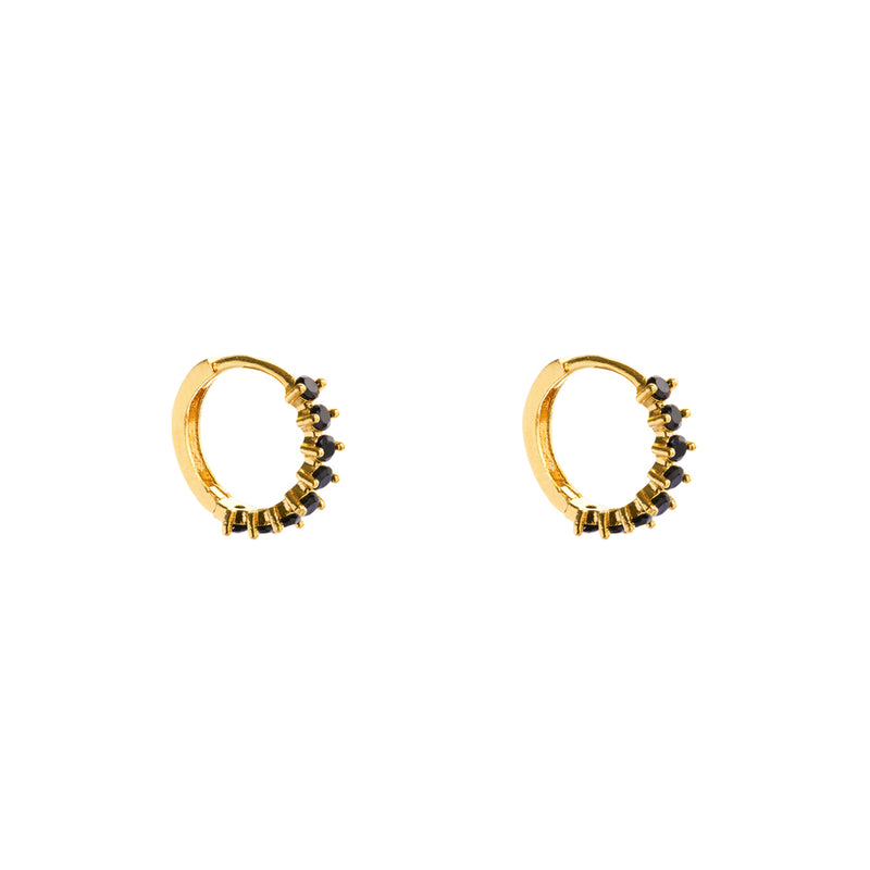 Sonia black crystal huggies 8mm