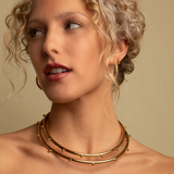 Kye double antique gold plated choker
