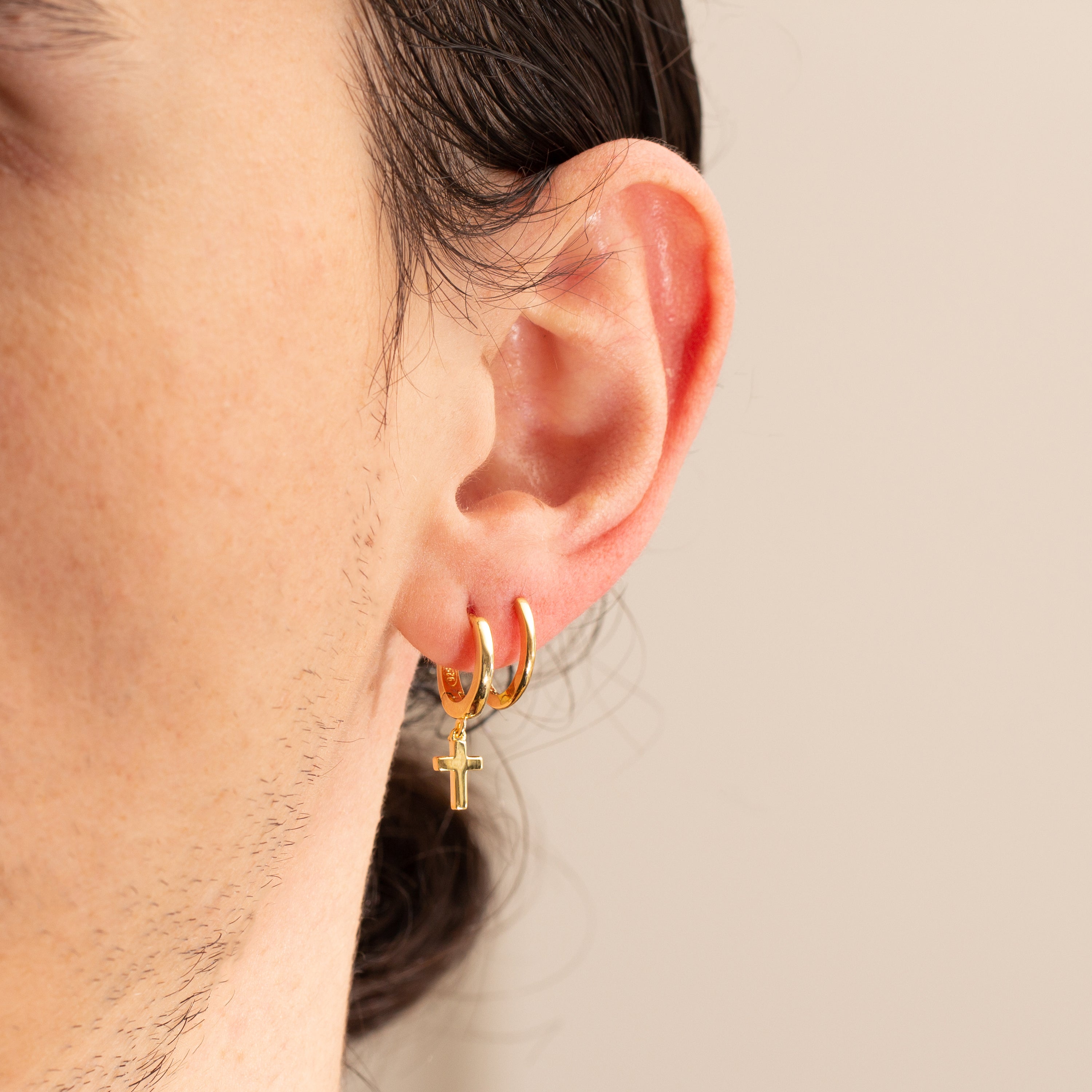 Cross charm ear huggies | MEZI