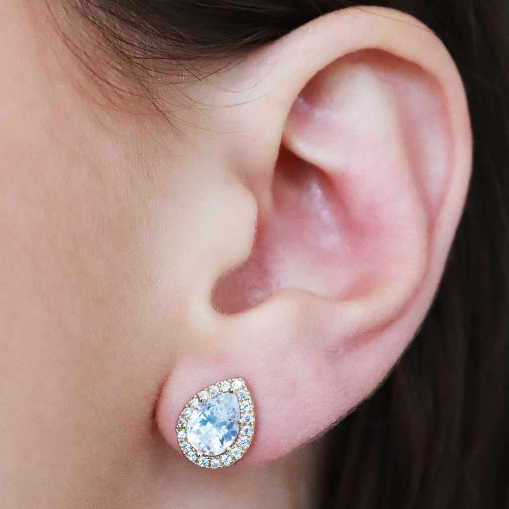 Benoni crystal tear drop studs