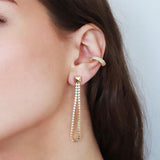Clear crystal gold conch cuff earring