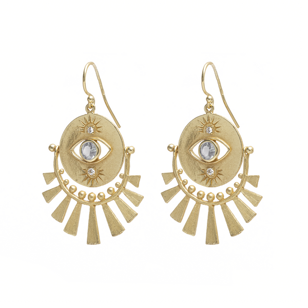 Rico evil eye moonstone earrings