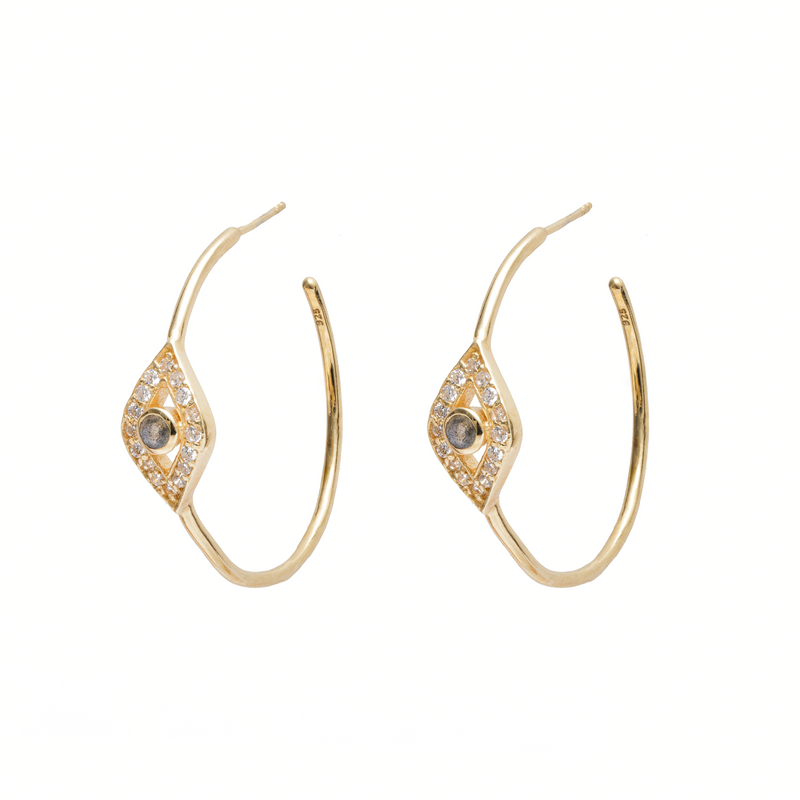 Evil eye hoop earrings deals
