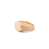 Sandia gold crystal signet ring