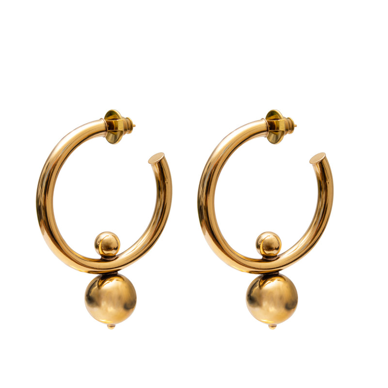 Calibre antique gold hoop earrings
