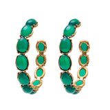 Macaw antique gold hoop earrings
