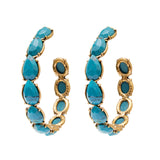 Macaw antique gold hoop earrings