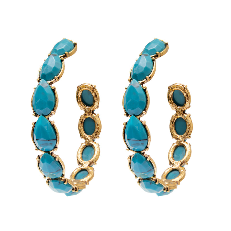 Macaw antique gold hoop earrings