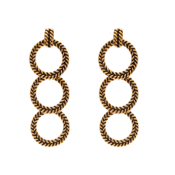 Fybra circular antique gold earrings