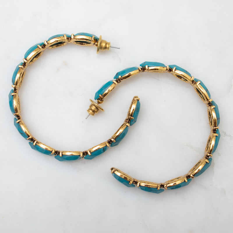 Macaw antique gold hoop earrings