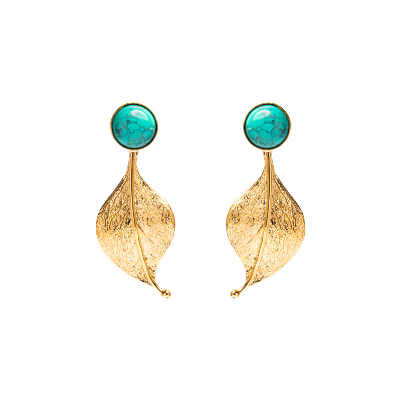 Hoja semi-precious stone earring