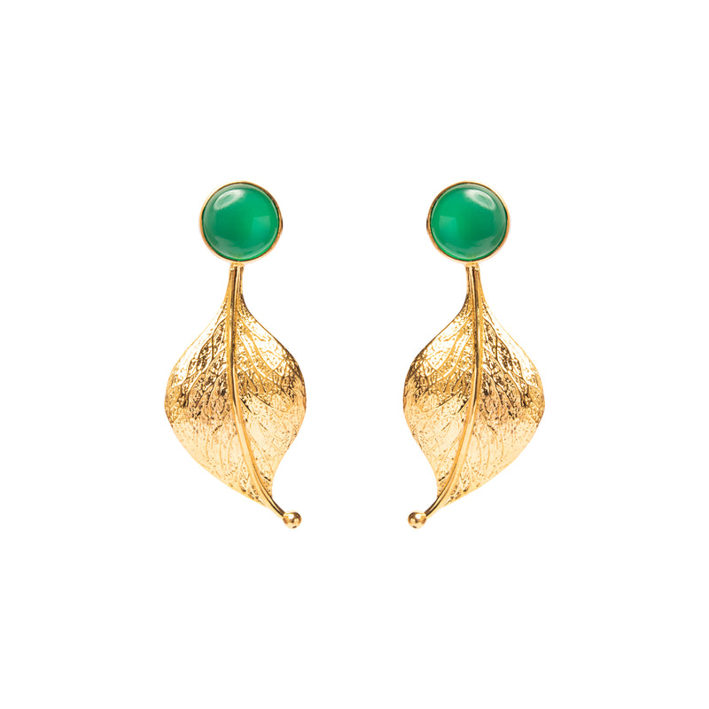 Hoja semi-precious stone earring
