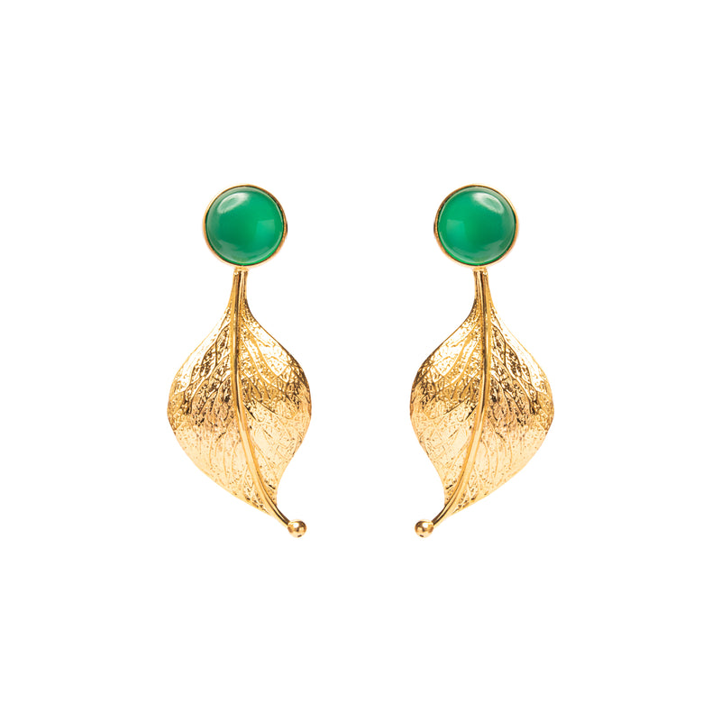 Hoja semi-precious stone earring