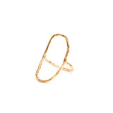 Ila Rectangle hollow textured ring