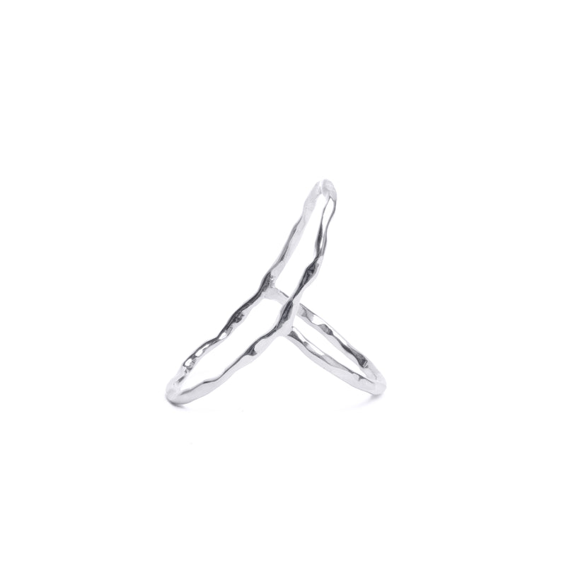 Ila Rectangle hollow textured ring