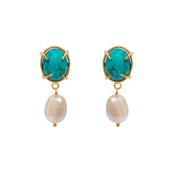 Mutia semi precious gold earrings
