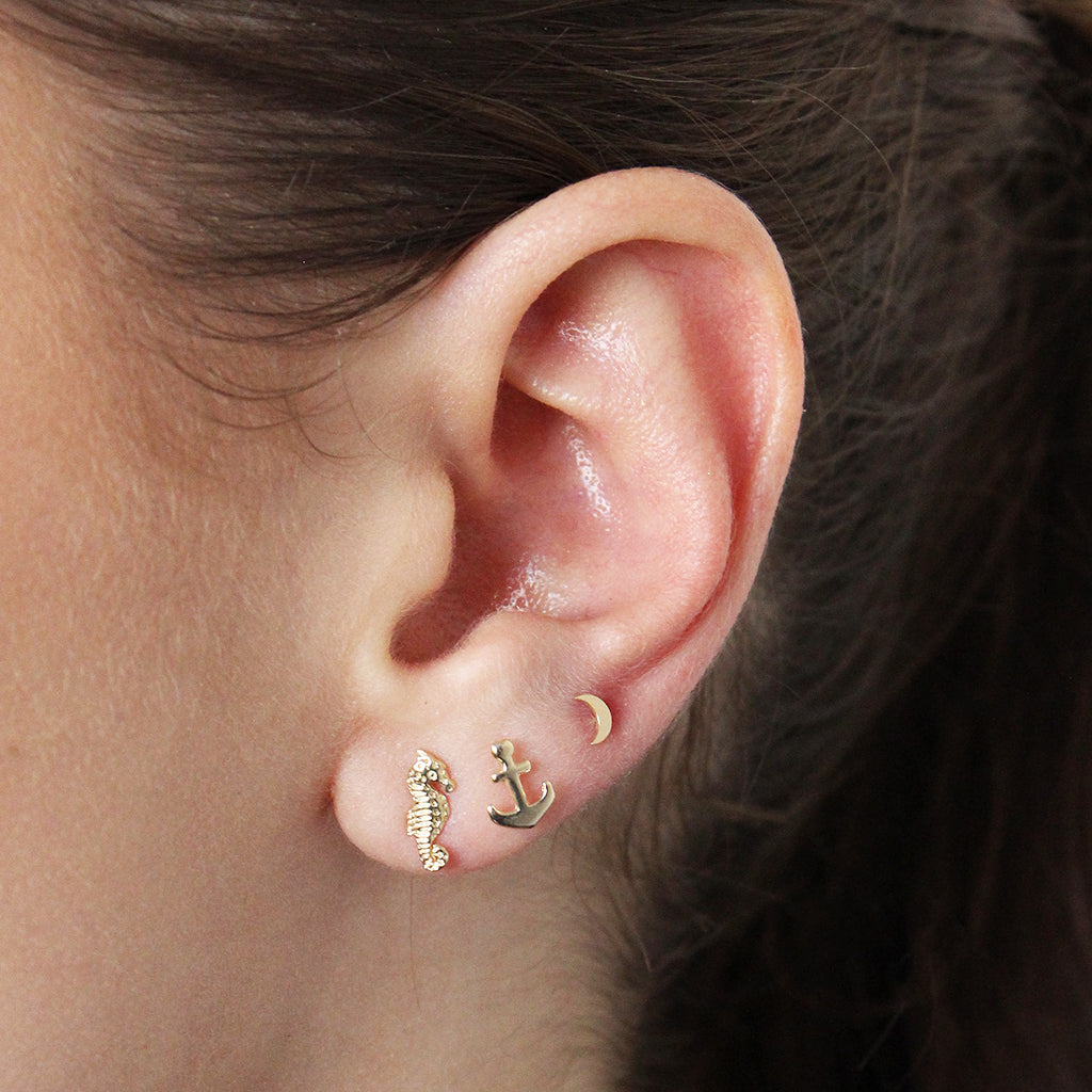 Sea horse 2 micron studs | MEZI