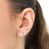 Clover crystal stud earrings