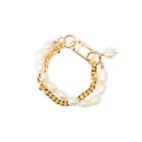 Lush pearl and chain bracelet