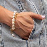 Lush pearl and chain bracelet