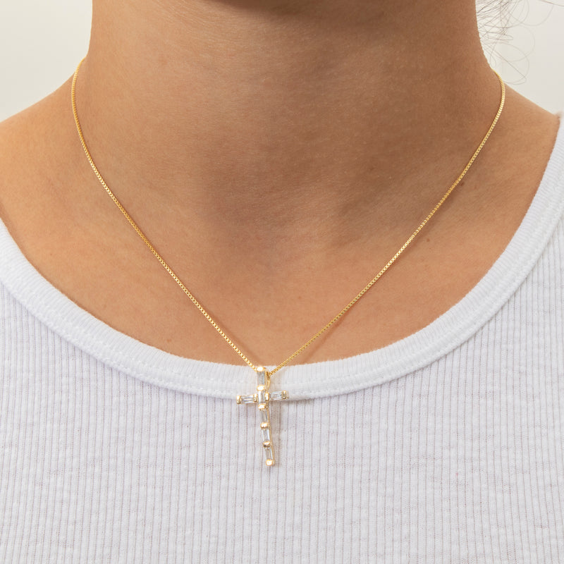 Angara crystal cross pendant