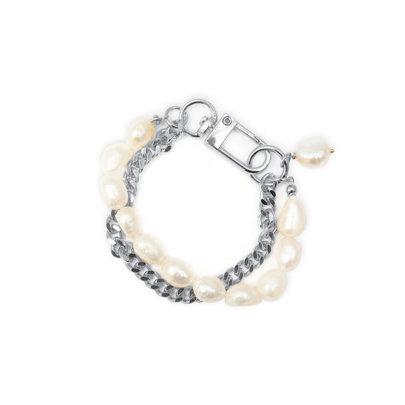 Lush pearl and chain bracelet