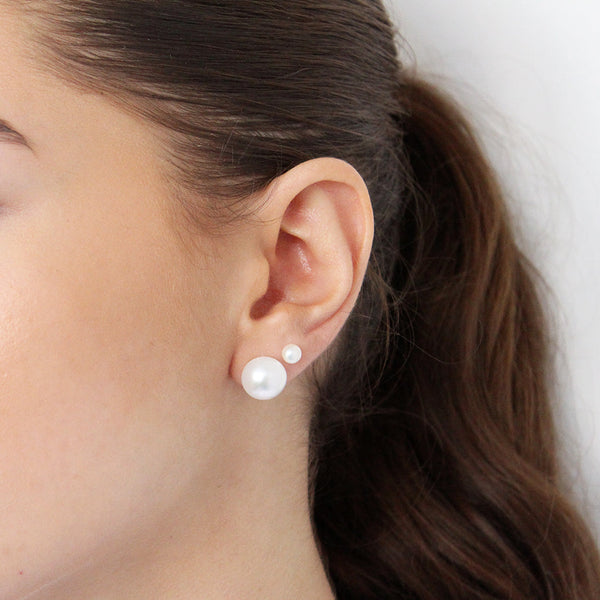 Freshwater pearl sterling silver studs