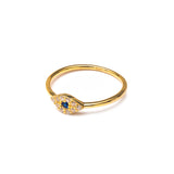 Evil eye gold blue ring