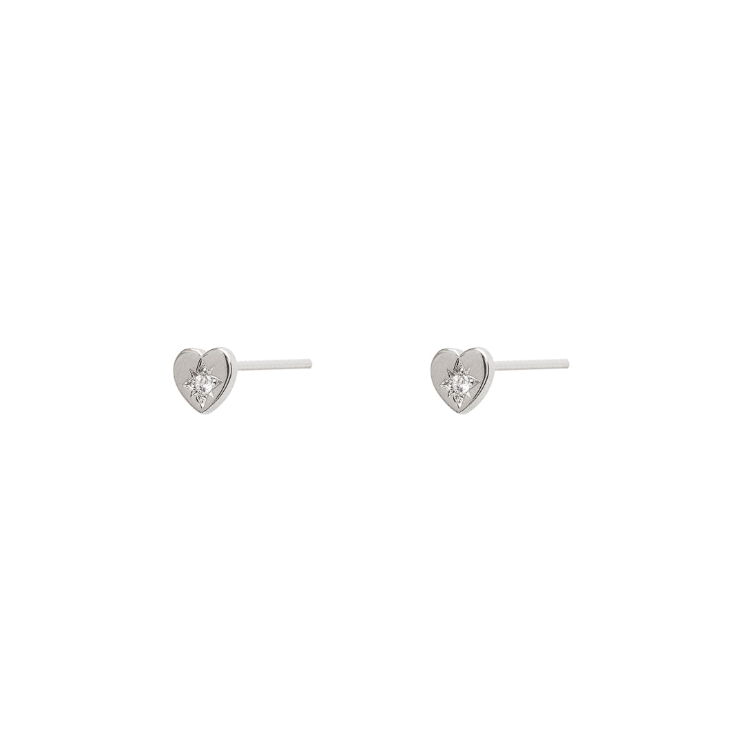 Joao heart crystal studs | MEZI
