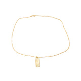 Enora evil eye gold rectangle pendant