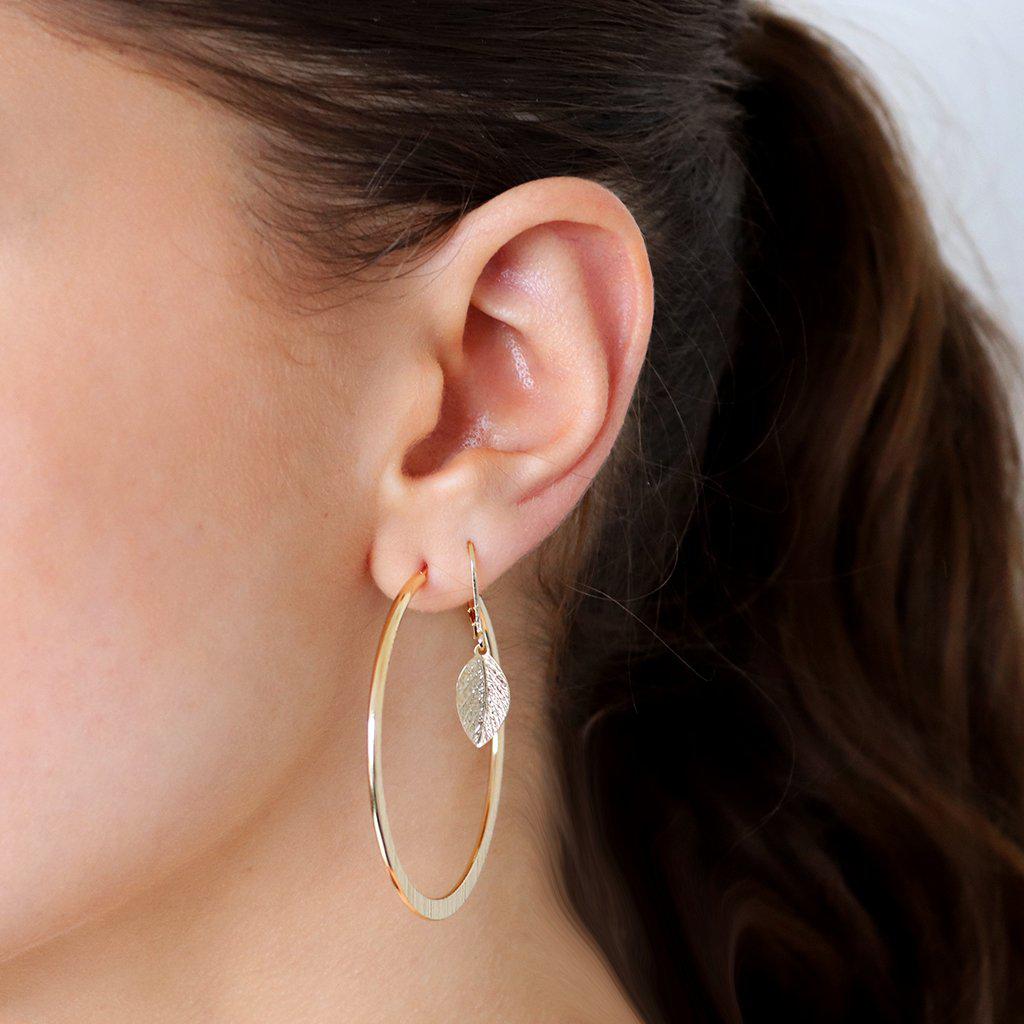 Stella 2 micron gold large hoops earrings | MEZI