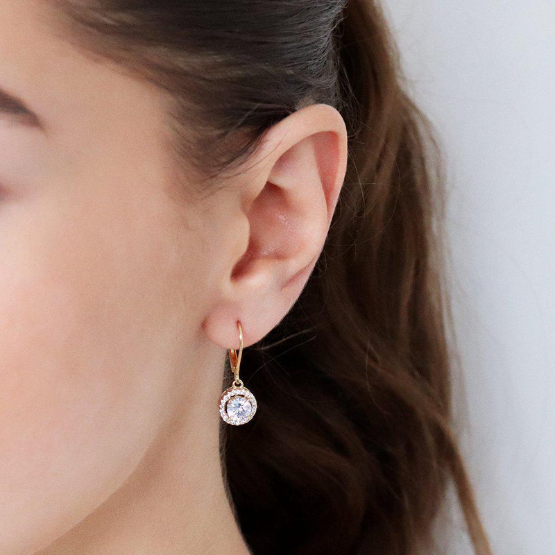Len 2 micron gold crystal earrings