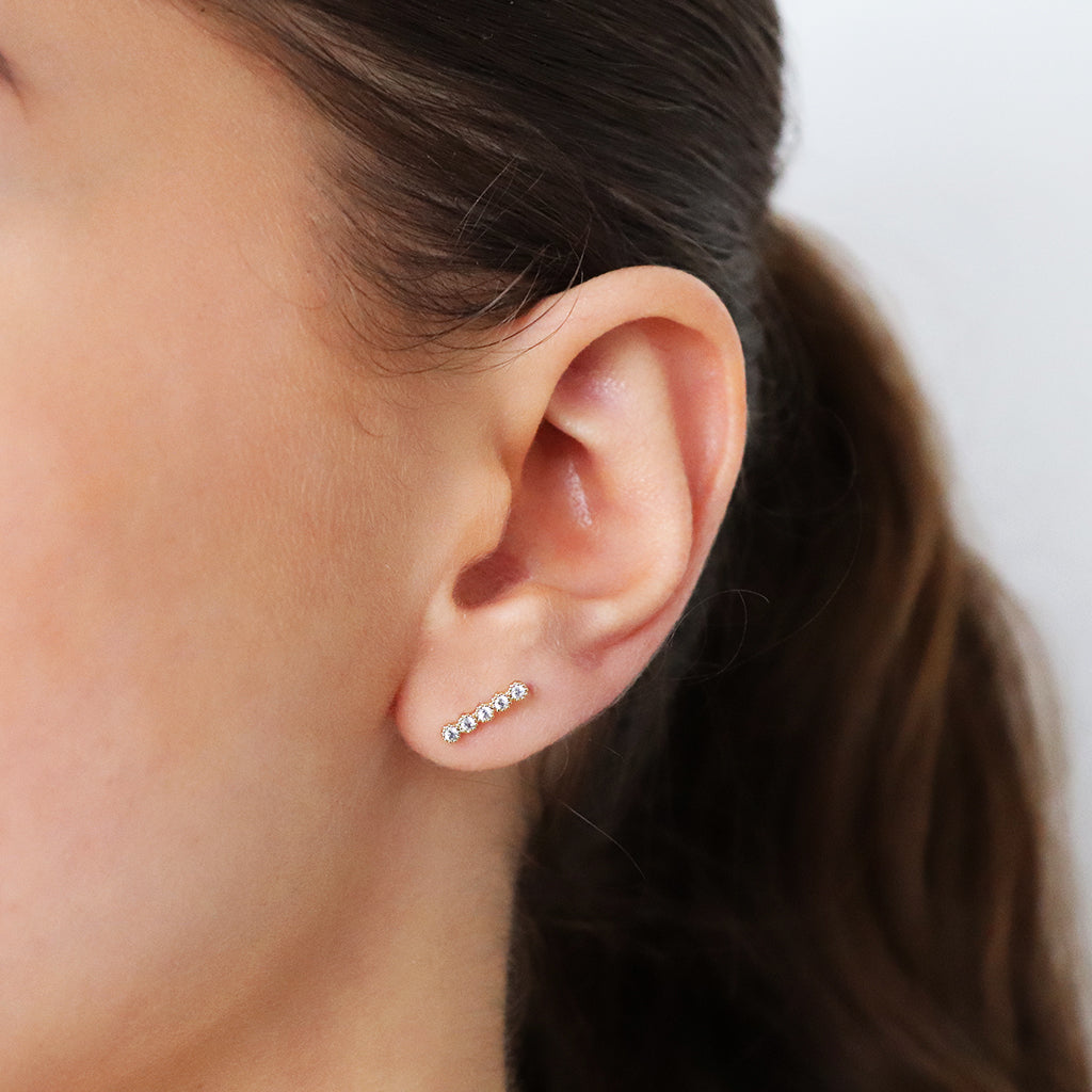 Renny bar crystal studs | MEZI