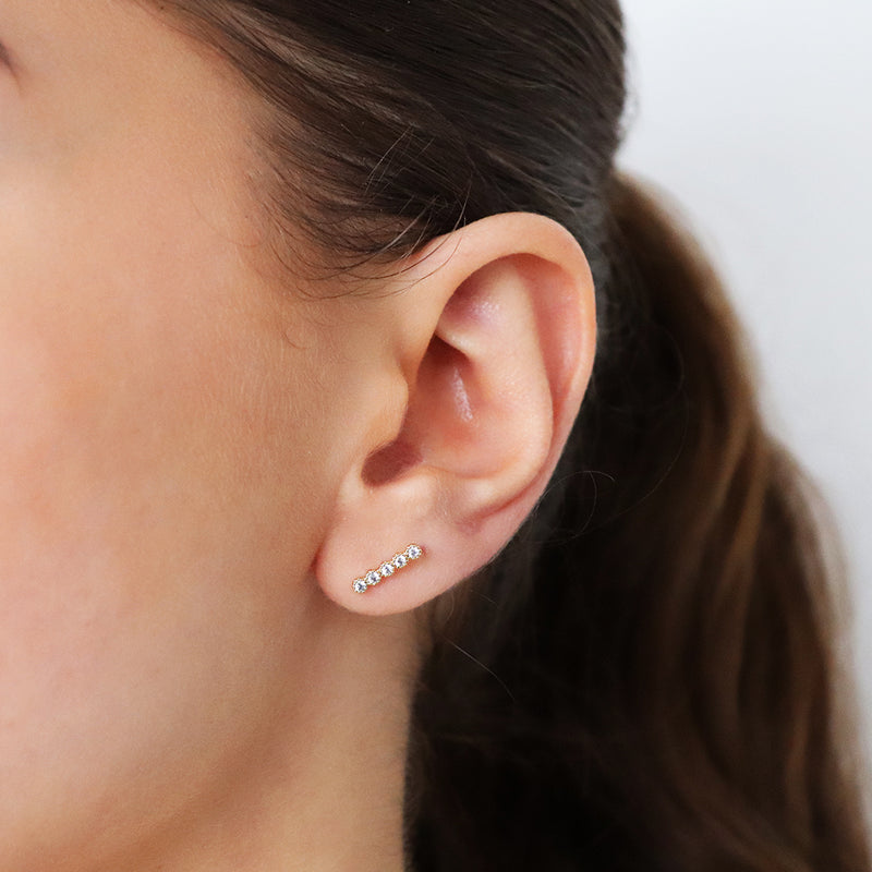 Renny bar crystal studs