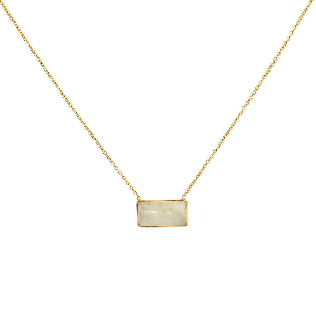 Odin moonstone 2 micron gold hammered pendant | MEZI