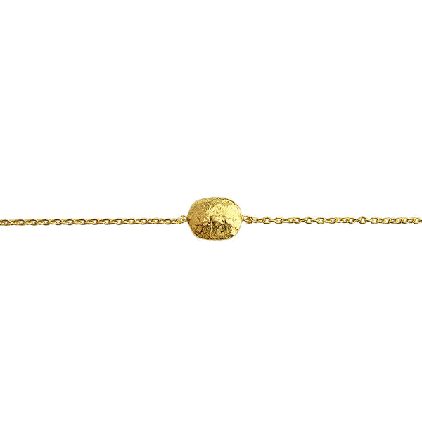 Britta hammered disc 2 micron gold bracelet