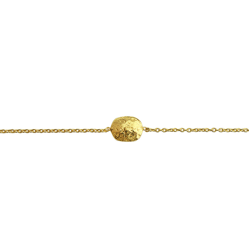 Britta hammered disc 2 micron gold bracelet
