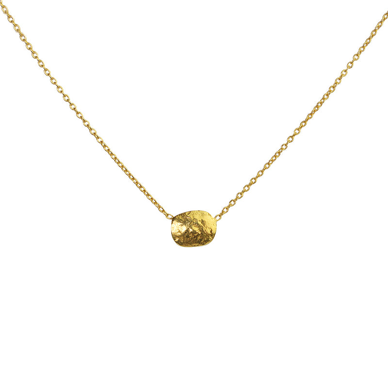 Britta hammered disc 2 micron gold pendant