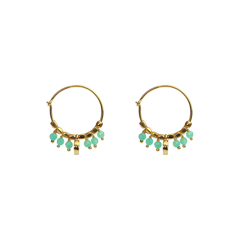 Maise semi-precious 2 micron gold earrings