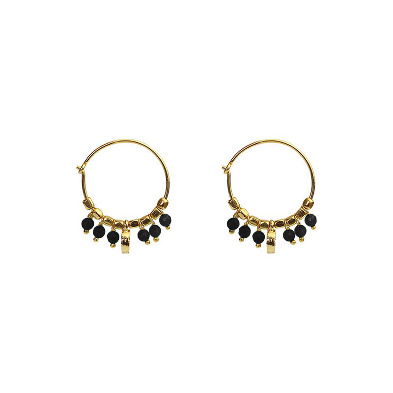 Maise semi-precious 2 micron gold earrings