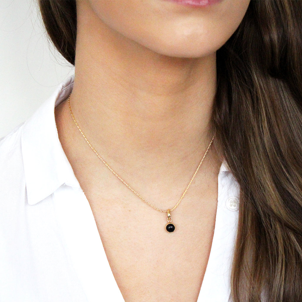Pep onyx gold filled semi precious pendant | MEZI