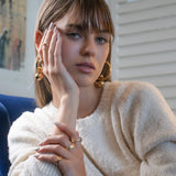 Calibre antique gold hoop earrings