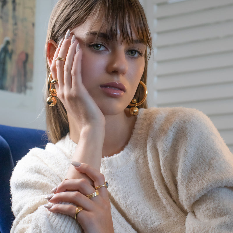 Calibre antique gold hoop earrings