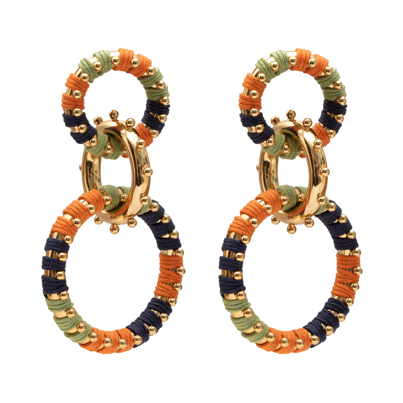 Kaisa woven antique gold earrings