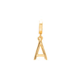 Initial medium charm gold hinge pendant