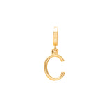 Initial medium charm gold hinge pendant