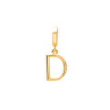 Initial medium charm gold hinge pendant